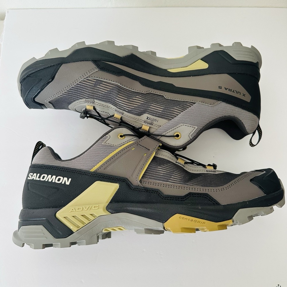 Salomon X Ultra 5 Men's 12 Hiking Shoes Cloudburst Black Willow 490991 Quicklace